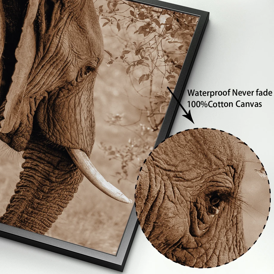 

Elephant Photograph Animal Canvas Painting Art Prints And Posters Wall Picture For Nordic Decoration Living Room Home Decor