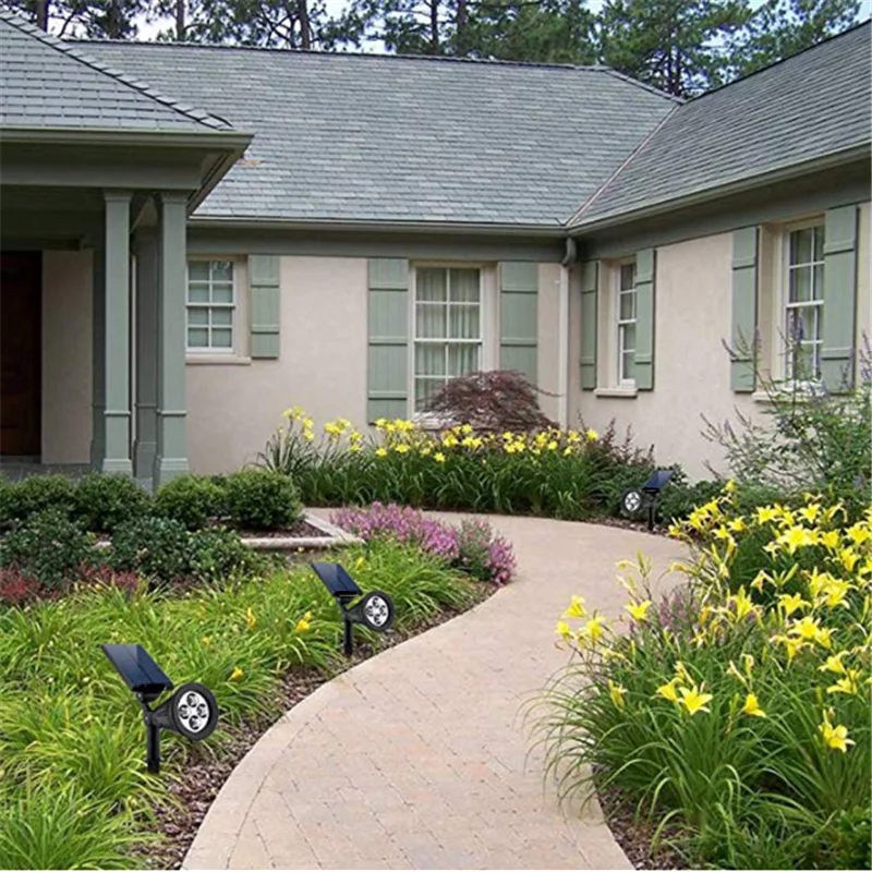 Водонепроницаемый IP65 Открытый сад 4 LED Солнечный Свет Супер яркость Сад газон