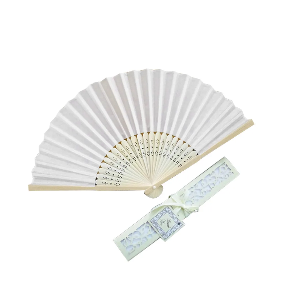 1pc Folding Fans Hot Sale Box Stunning Silk With Gift Wedding Favours Beach Party Colorful Dropshipping H5 | Дом и сад