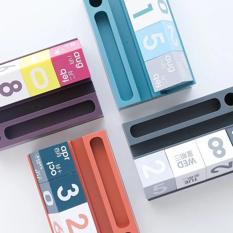 

Office Vintage Home Calendar Multi-function Mobile Phone Holder Ornaments DIY Flip Study Decoration