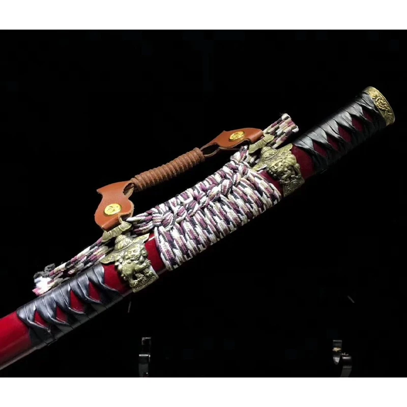 Ручная работа сталь T10 под твердым чтобы ожечь длинный изгиб ножа очень острый