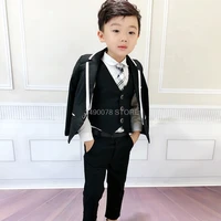 2020 boys gentleman suit for wedding kids birthday party dress suit jacketvestpant 3pcs clothing set children ceremony costume