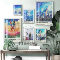 weathering with you japanese anime cartoon wall art poster prints picture otaku bedroom living room home decor fans collection