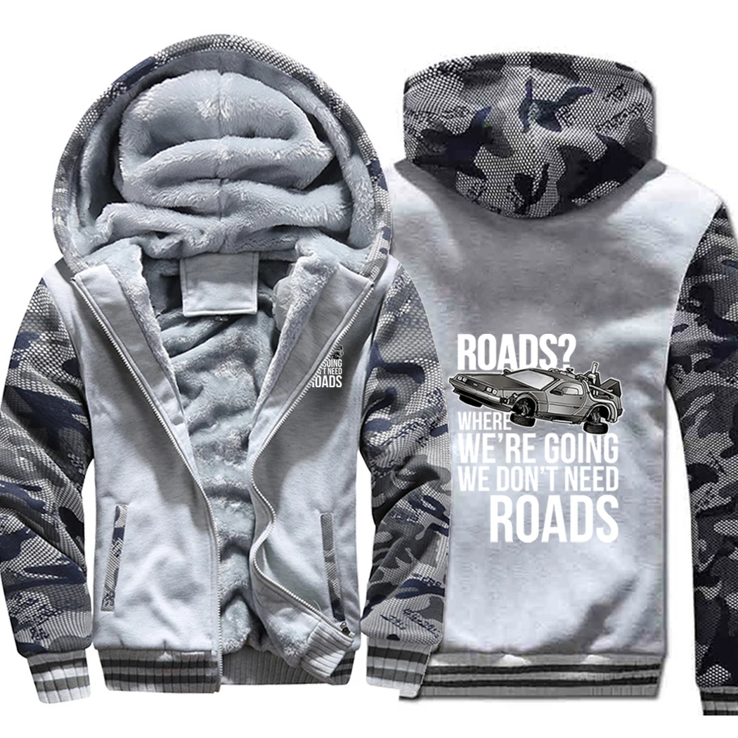 

Back To The Future Martt And Fusion Powered Car Raglan Thick Hoodies Top Men Jackets Winter Warm Sweatshirt Printed Raglan Coats