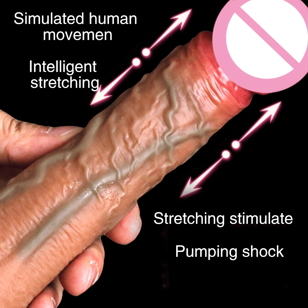 Автоматическая телескопическая нагрев большой фаллоимитатор вибратор G spot