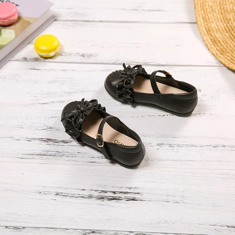 2020 Весенняя детская обувь с бантом туфли принцессы на плоской подошве для