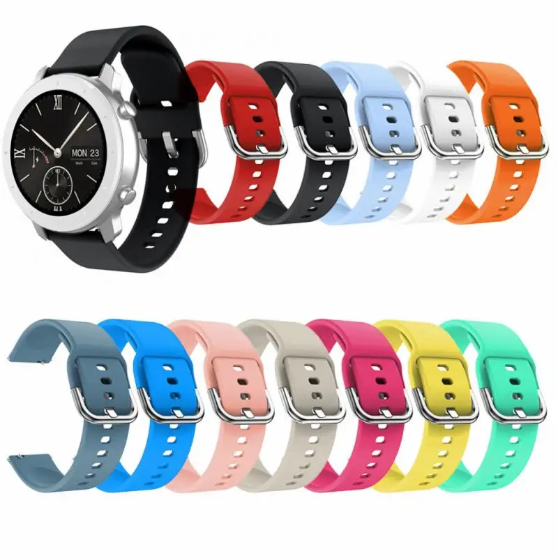 

Ремешок силиконовый для Amazfit Bip, спортивный браслет для Amazfit GTS 3/2/2e/GTS2 Mini/GTR 42 мм/47 мм/GTR 3/3 Pro/2/2e, 20 мм 22 мм