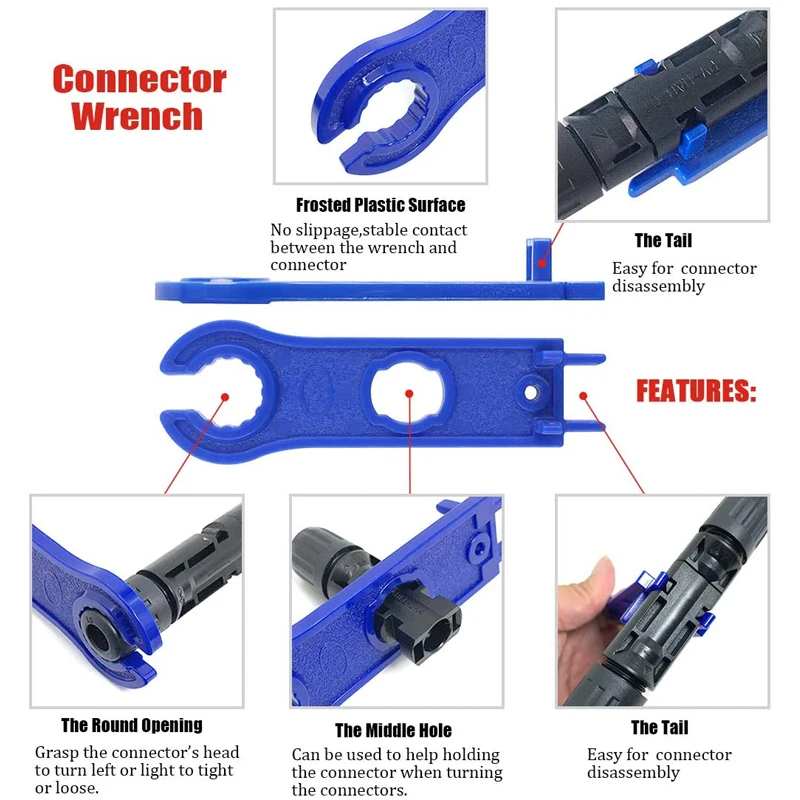 Solar photovoltaic PV cable clamp MC 4 connector wire terminal pressing LY-2546B stripping tool kit | Инструменты