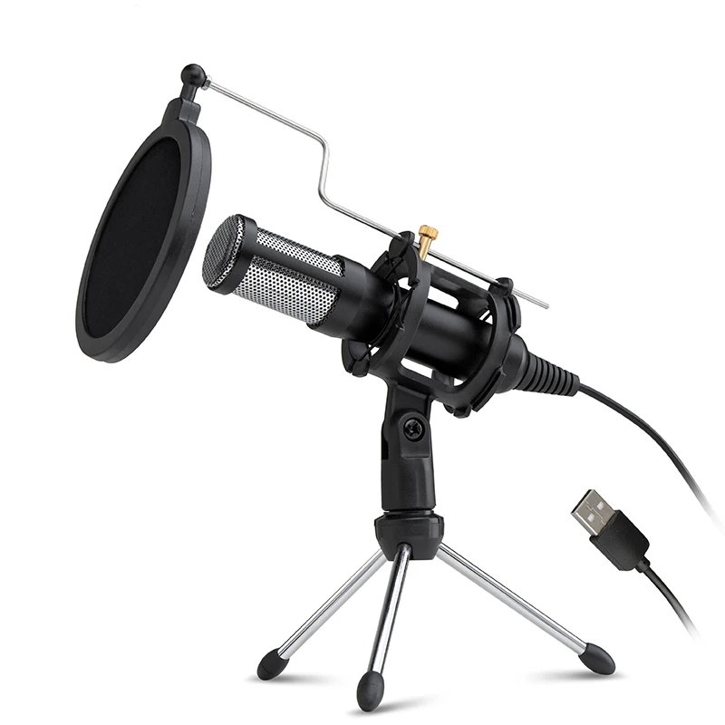 

JAYETE Professional Condenser Microphone USB Computer Mic For Skype Online Gaming Vlogging Recording Mic With Tripod Stand