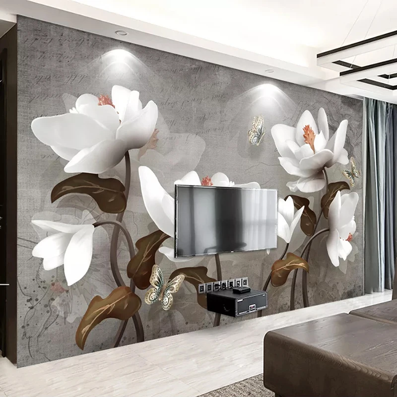 Пользовательские 3D фотообои с цветочным рисунком в стиле ретро современные обои