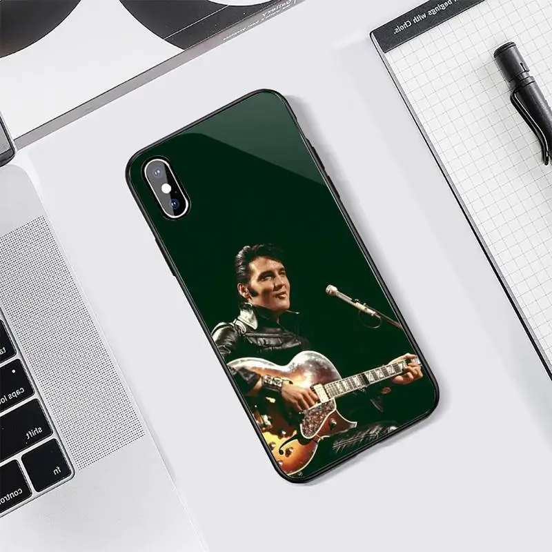 

Singer Elvis Presley Kiss poster Phone Case Tempered glass For iphone 5C 6 6S 7 8 plus X XS XR 11 PRO MAX