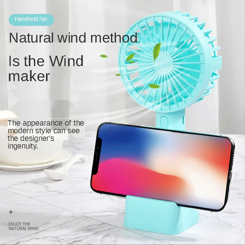 

Portable Mini Fan USB Handheld Wind Power With Mobile Phone Holder Office dormitory USB Mini Handheld Fan Cooling Fan Adjustable