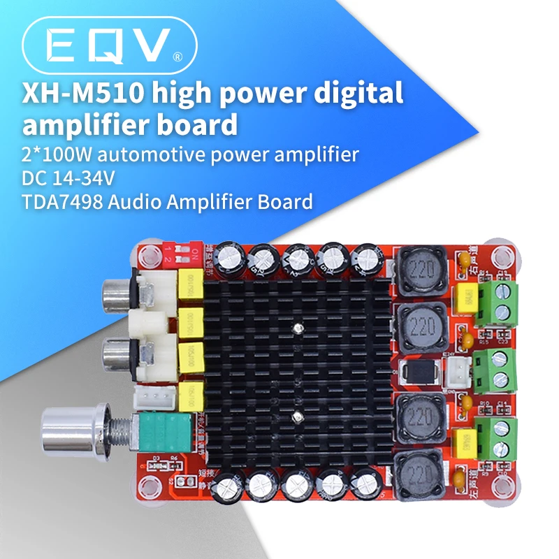 Умная электроника TDA7498 DC14-34V, Плата усилителя класса D 2X100W, двухканальная плата стереоусилителя