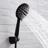 black shower head 3 function hand held spray matte wall mounted shower set with hose shower holder water saving shower sprayer