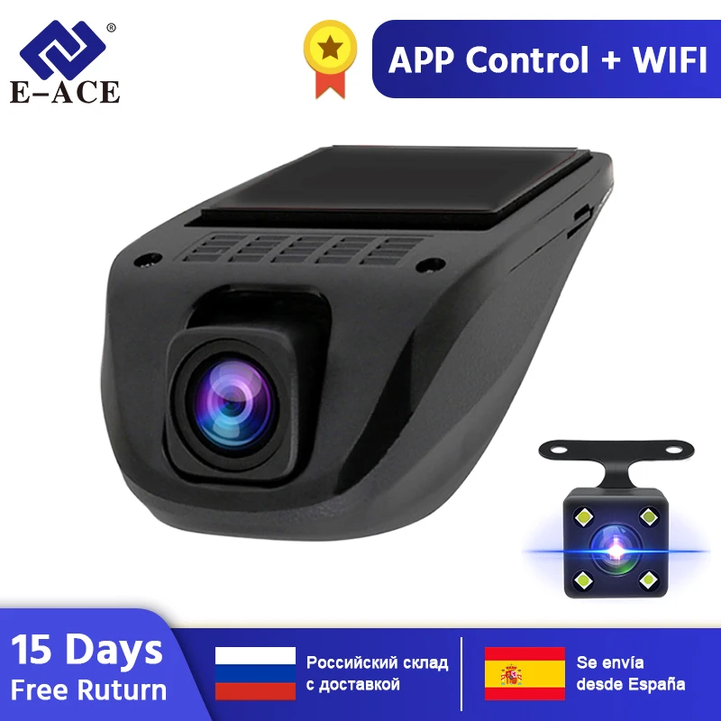 E-ACE скрытый Автомобильный видеорегистратор Wifi видеорегистратор видеокамера двойная камера Объектив Full HD 1080P Мини Камера авто Регистратор