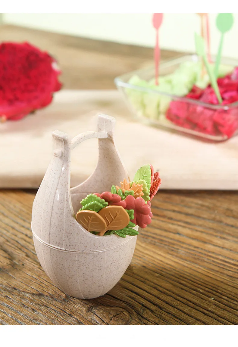 15 шт./компл. НОВЫЙ СТВОЛ листья фруктовые вилки фруктов зуб Палочки обеда и других