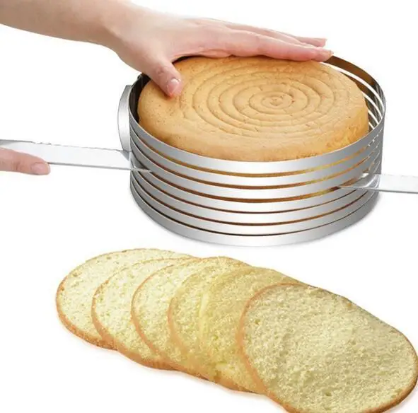 

Round Stainless Steel Retractable Mousse Ring Cake Tools Cake Cutting Slicer Bread Layerer Patisserie Outils Accessoires Baking