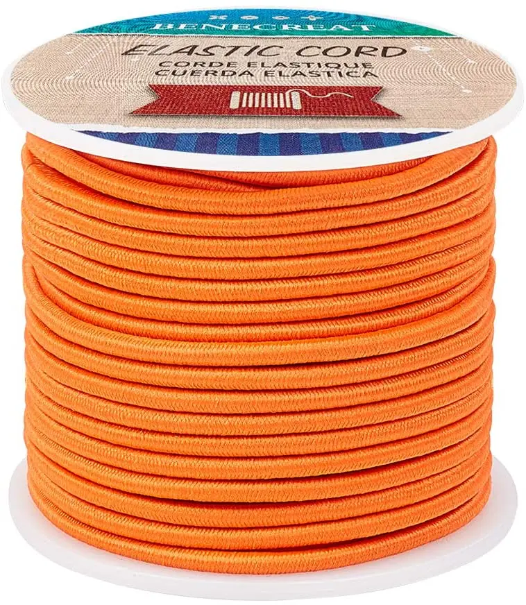 

3mm Orange Elastic Cord 20m/21 Yard Stretch Thread Beading Cord Fabric Crafting String Rope for DIY Crafts Bracelets Necklaces