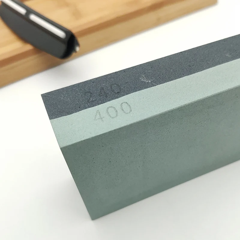 Двусторонний точильный камень 240/400 Грит с бамбуковой основой и направляющим