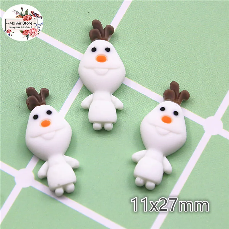 10 шт. Снеговик из смолы с плоским основанием кабошон для рукоделия бант волос в