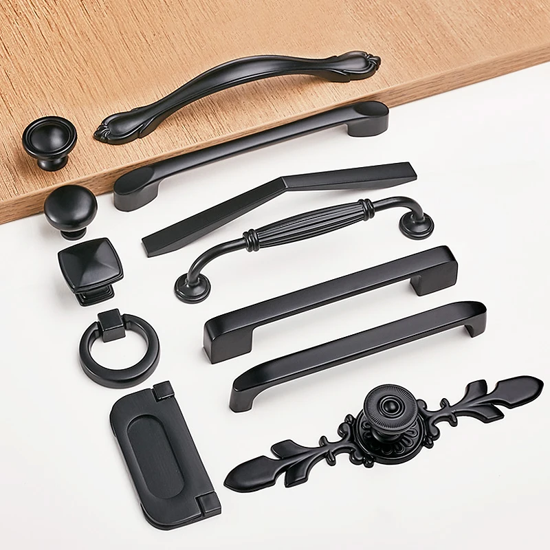 Черная Современная никелевая кухонная ручка 1 шт. для вытягивания кухонной двери
