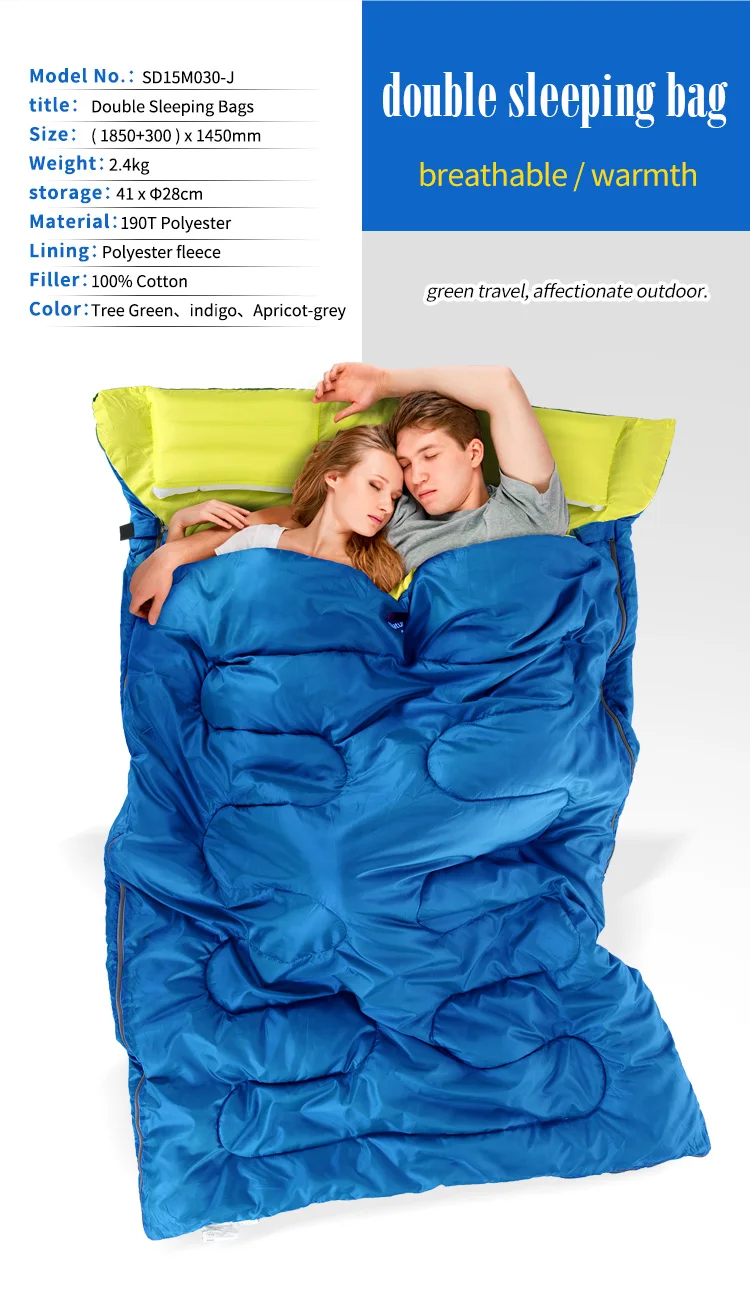 Naturehike новый спальный мешок из хлопка для 2 человек кемпинга с подушкой полудня |