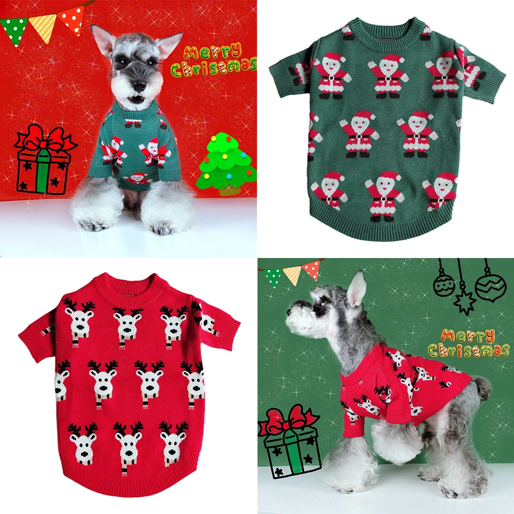 

Christmas Costume Pet Dog Clothes for Small Dogs Clothing Chihuahua Warm Santa Claus Cotton Sweater for Yorkies Dog Accessories