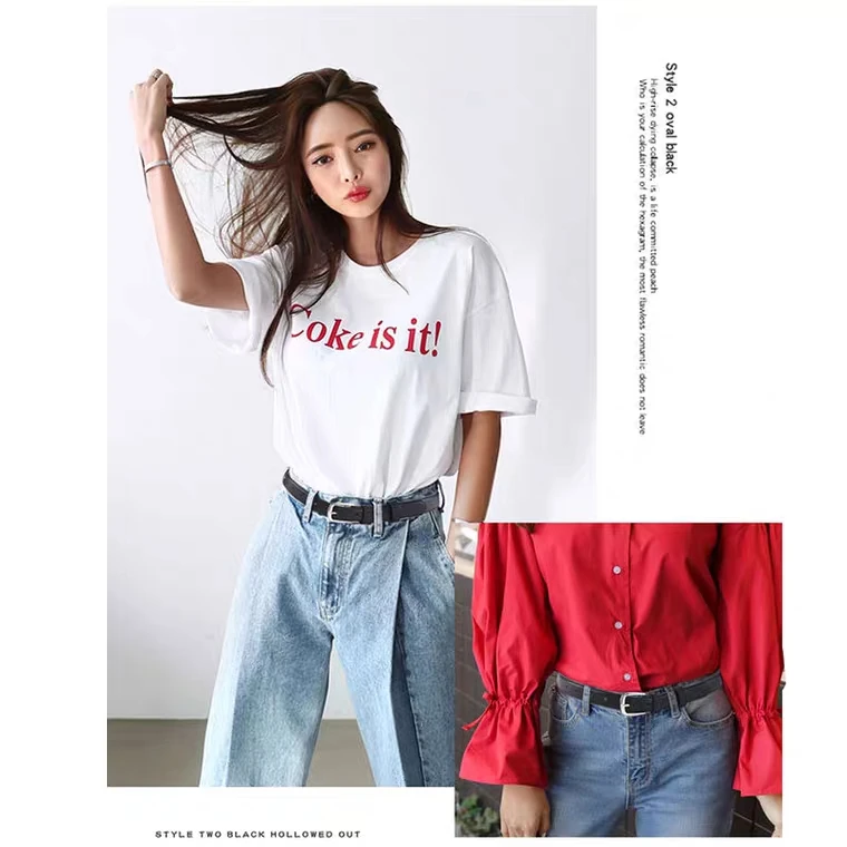 Женский ремень из искусственной кожи черный с металлической пряжкой в античном