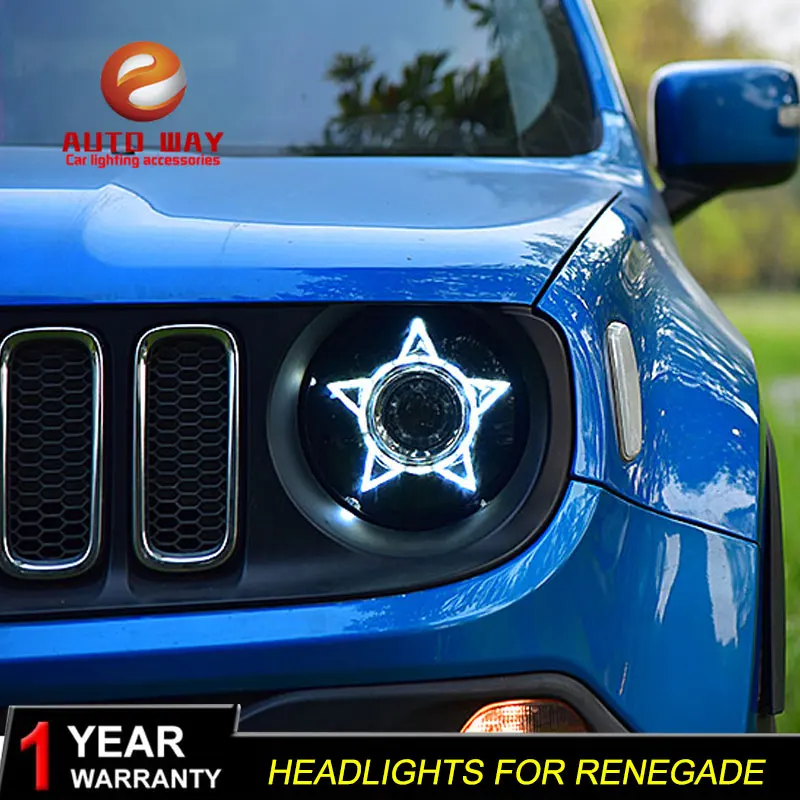 Стайлинг автомобиля чехол для передней фары Jeep Renegade 2015 2018 светодиодный ные ДХО
