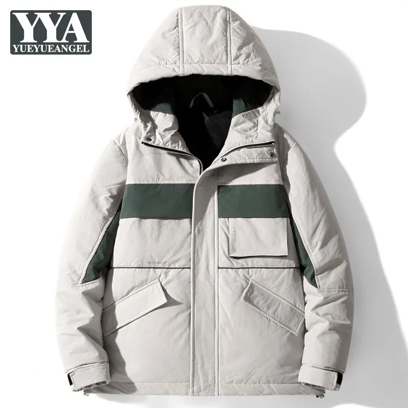 

Модная мужская зимняя Толстая теплая пуховая куртка смешанных цветов Толстовка карго куртка повседневное ветрозащитное пальто свободная ...