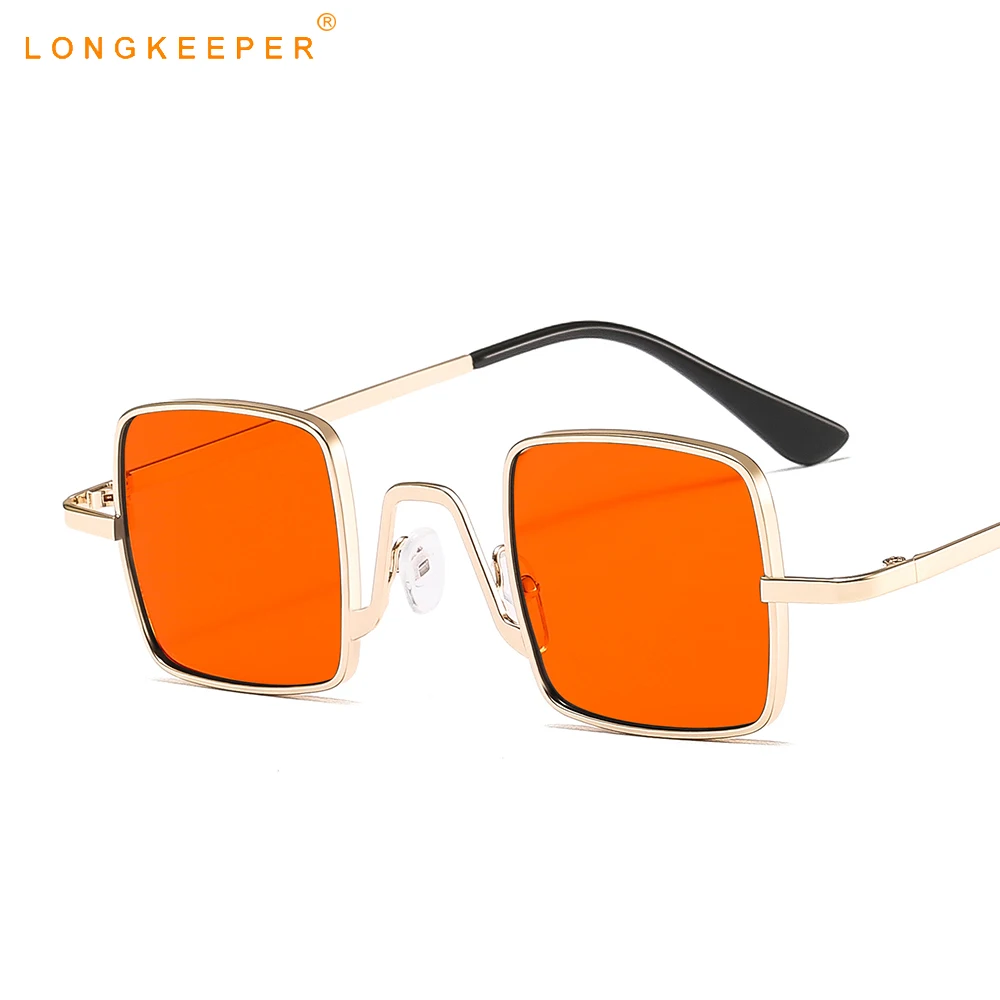 

LongKeeper Vintage Square Sunglasses Women Men 2020 New Small Metal Frame Red Sun Glasses Ladies Driving Shades UV400 Oculos
