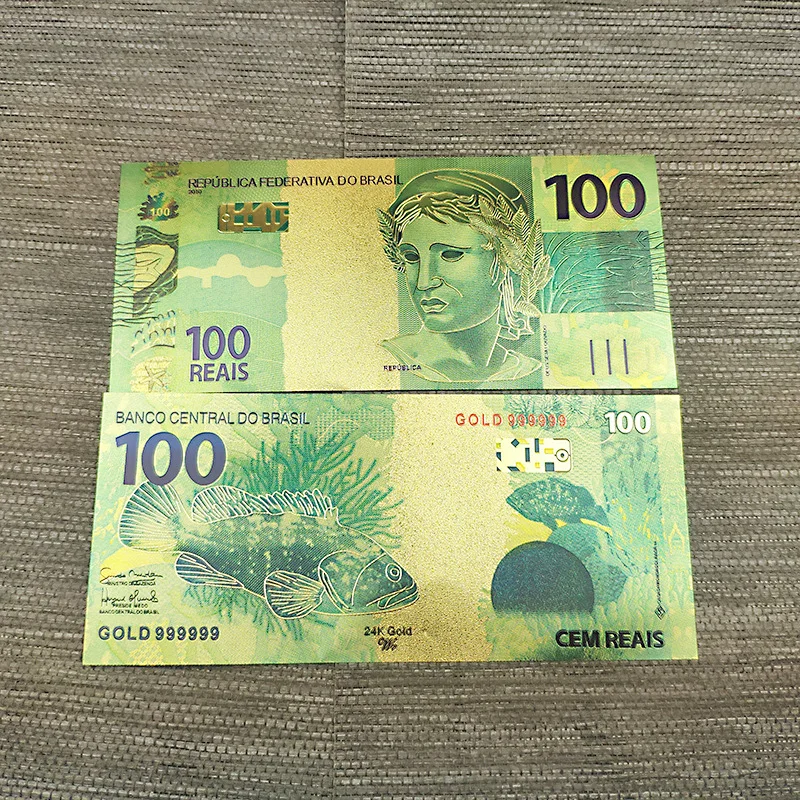 1 шт. бразильские банкноты 100 Рейл Золотая спиральная платформа для банкнот