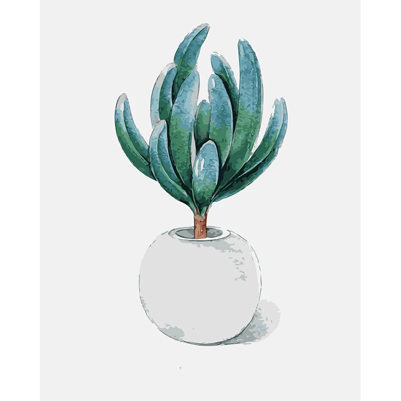 Горячая Распродажа картины с кактусами по номерам суккулентная картина