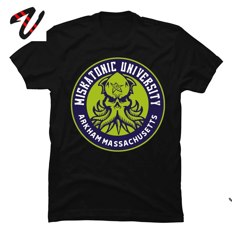 Футболки с ужасными играми университета Miskatonic CTHULHU Lovecraft напечатанные на