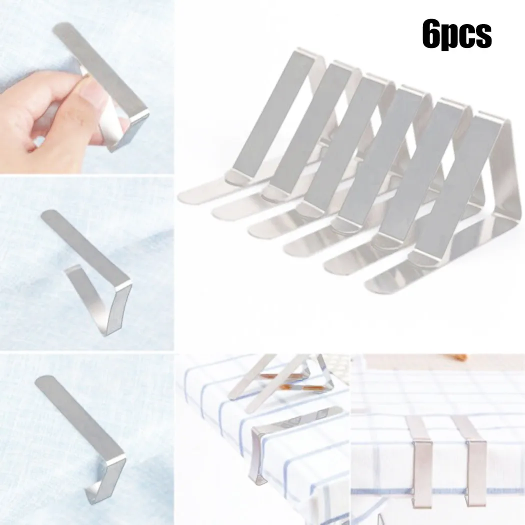 

8pcs Stainless Steel Table Cloth Clip Wedding Promenade Table Cover Holder Round Tablecloth Stable Clips Kitchen Tools