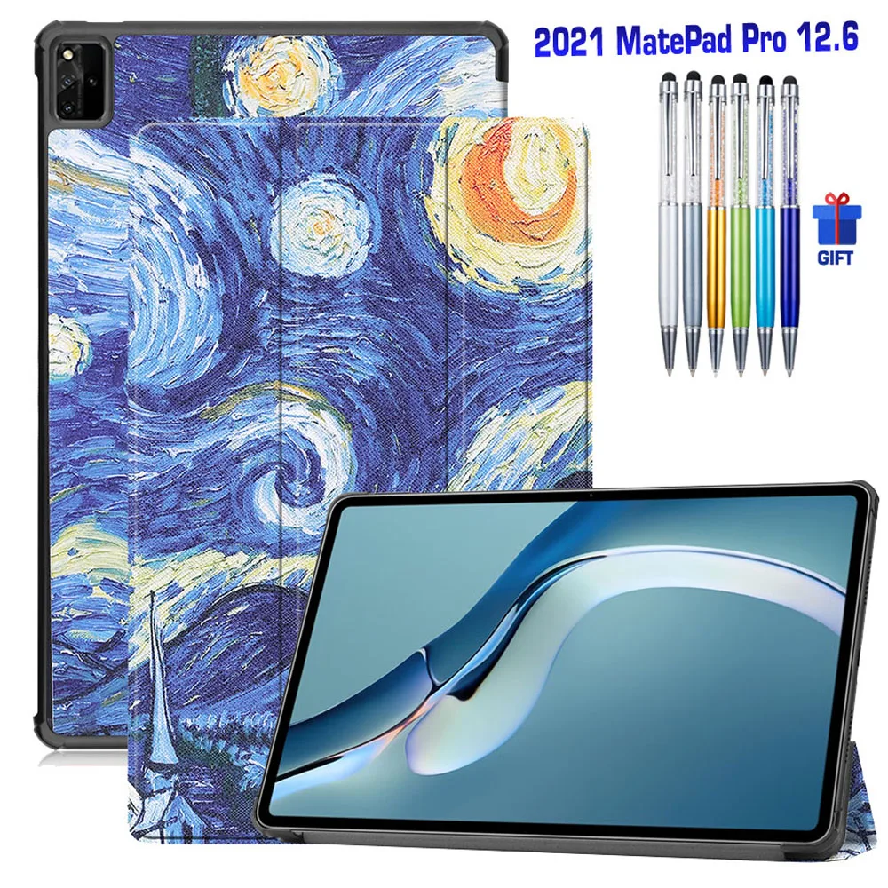 

Flip leather smart Case For 2021 Huawei Matepad pro 12.6 5G Magnetic foldable Stand cover Funda Capa WGR-W09 WGR-W19 AN19 Wifi