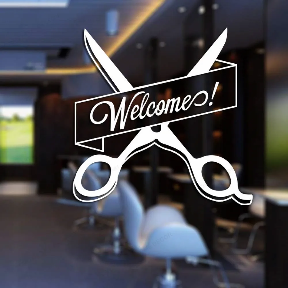 

Hairdresser Sticker Haircut Shavers barber shop Vinyl Wall Decor Windows Decor art Mural HJ276