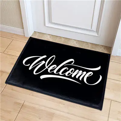 Artistic Welcome Домашний Декоративный Коврик для двери, мягкий удобный фланелевый тканевый коврик для кухни, ванной комнаты, нескользящий коврик для пола, внутренний коврик для прихожей - Цвет: Artistic Welcome