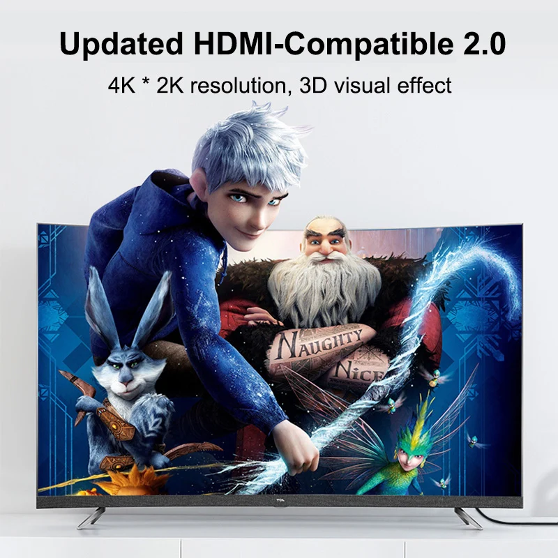 HDMI-совместимый кабель 2 0 4K 60 Гц Aux видеокабель для Apple Xiaomi TV Box PS4 проектор ПК