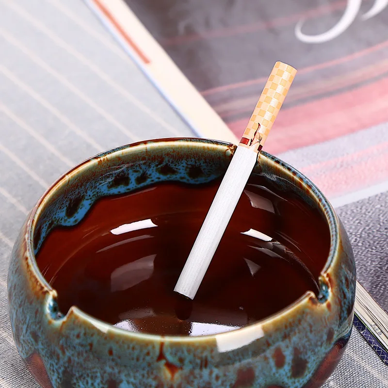 Пепельница из цветной глазурованной керамики пепельница меняющая глазурованную