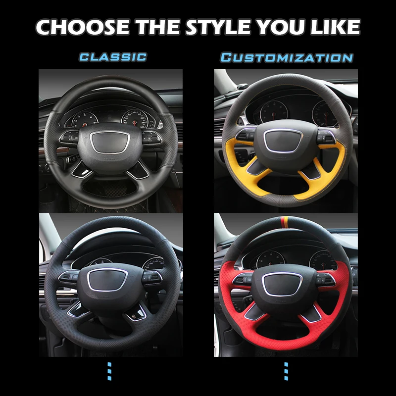 Custom Car Steering Wheel Cover for Volkswagen VW Tiguan Lavida Passat B7 Jetta Mk6 MK5 interior | Автомобили и мотоциклы