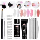 Набор полиудлинительных гелей, 46 шт.комплект, светодиодный прозрачный УФ-Гель-лак для ногтей, набор для быстрого наращивания ногтей, жесткое желеобразное покрытие