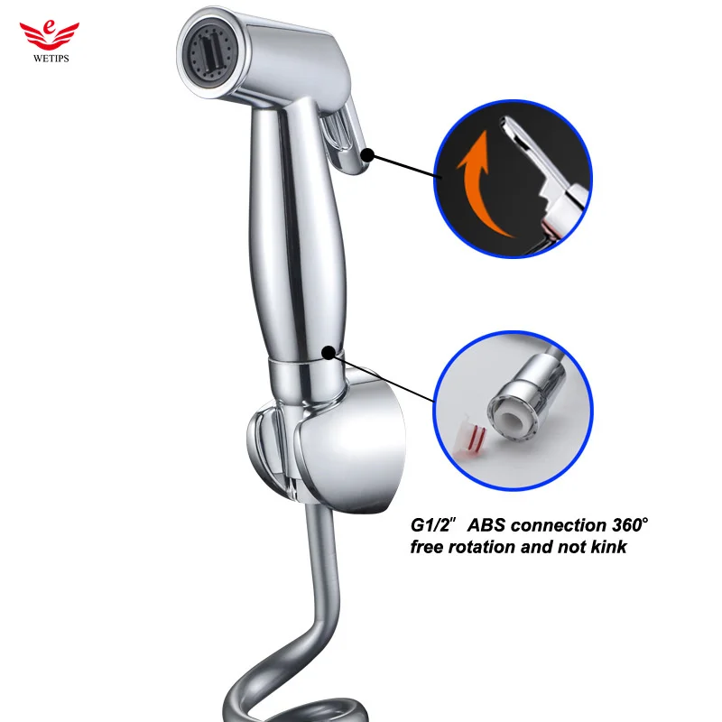 

Wetips ABS Handheld Spray Portable Hand Shower Douchette WC Portable Flush Toilet Shower Anti-clogging Toilet Bidet Hand Sprayer