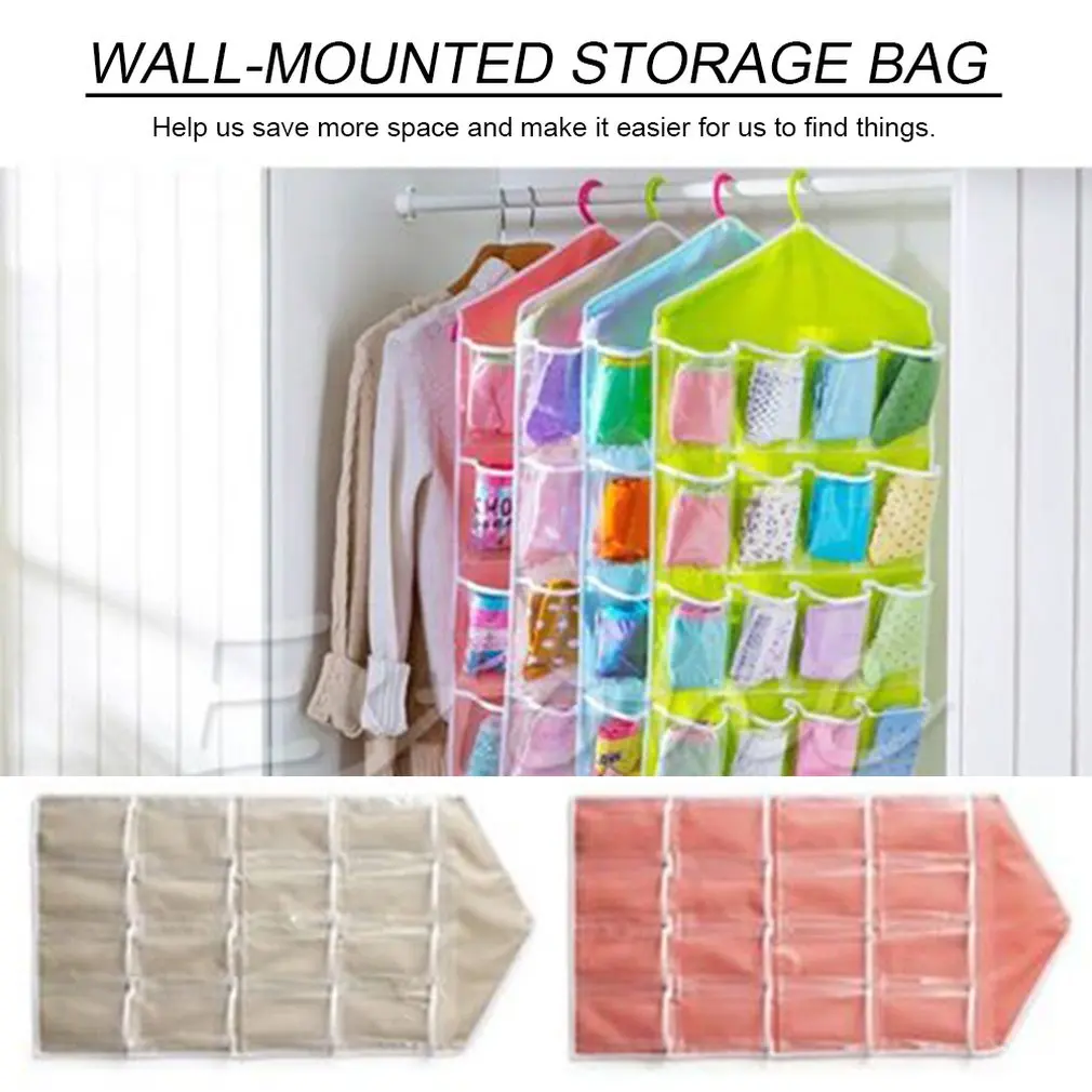 16 Карманов прозрачная вешалка для детской комнаты органайзер дома ванной