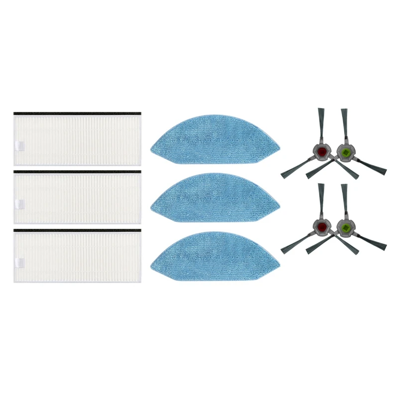 

10Pcs For Ecovacs U2/DGN22 Vacuum Cleaner Replacement Accessories Kit Filter Side Brush Mop Cloth