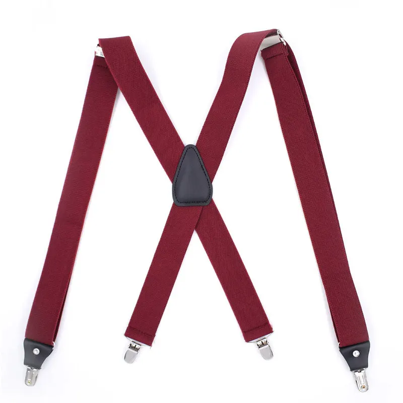 4 зажима Эластичные подтяжки Adijustable X Shape ремень на подтяжках для взрослых Рубашка