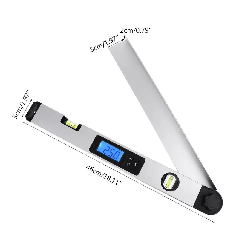

Aluminum Alloy Digital Protractor Angle Finder Level Meter Gauge Inclinometer Ruler 0-230Degree