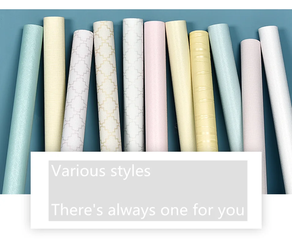 

Vinyl Nordic Solid Color Wallpaper Self-adhesive Wall Sticker Kitchen Bedroom Furniture Renovation Film Children's Room Home Dec