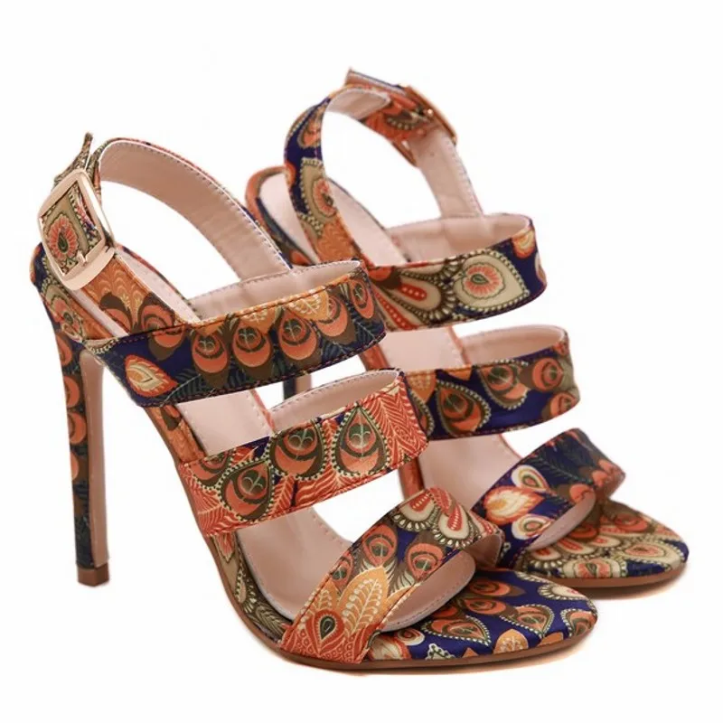 

All round buckle sandals women's stiletto heels 35-42 women's shoes