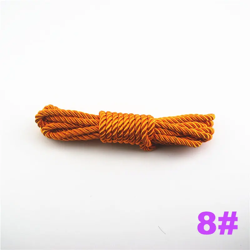 DIY Cord Jewelry findings 5 мм сплошной цвет 3 плетеный шнур нить декоративная скрученная атласная полиэфирная нить 10 м/шт. DS220 - Цвет: 8